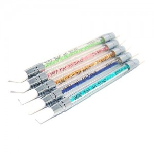  Un ensemble de pinceaux 5pcs stylo coloré en silicone avec décor