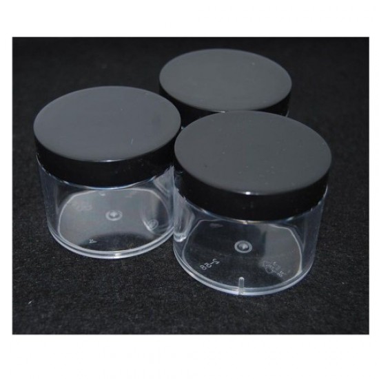Transparent jar 60g black lid, 57494, Containers, shelves, stands,  Health and beauty. All for beauty salons,Furniture ,Stands and organizers, buy with worldwide shipping