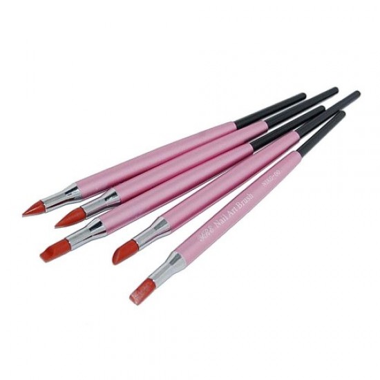 5pcs conjunto de escova de silicone NSKG-00 (alça rosa)-58968-China-Pincel