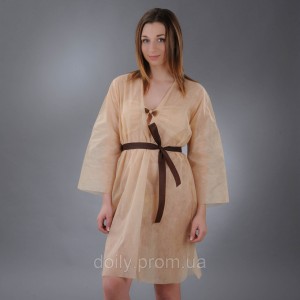 Kimono robe with Doily belt, size L/XL, XXL, 1 piece spunbond