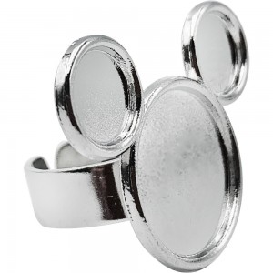  Palette with finger ring silver Mickey Mouse