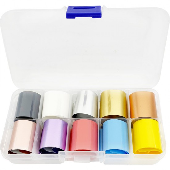 Set of foil for nail art 50 cm 10 PCs MATTE MULTICOLORED, MAS078, 17653, Foil,  Health and beauty. All for beauty salons,All for a manicure ,All for nails, buy with worldwide shipping