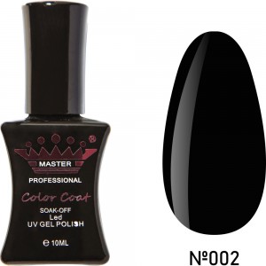 Гель-лак MASTER PROFESSIONAL soak-off 10ml №002 ЧОРНИЙ ,MAS100