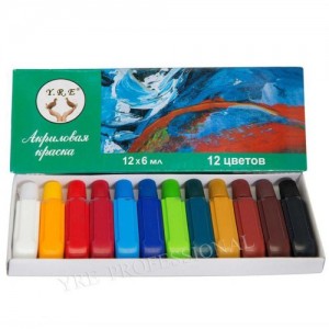 Acrylic paint 6ml 12 colors (set)