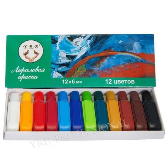 Farba akrylowa 6ml 12 kolorów (komplet)-59942-Поставщик-układ akrylowy