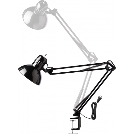 Lámpara de mesa en una abrazadera con clips de resorte (E27) negro-60845-China-Velador