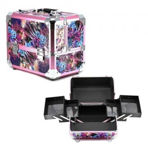  Suitcase-case aluminum 5258-4 with floral print