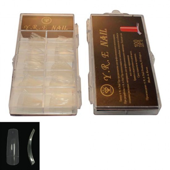 Transparent nail tips in a plastic box 100 PCs,LAK050-(1116), 17766, Tips,  Health and beauty. All for beauty salons,All for a manicure ,All for nails, buy with worldwide shipping