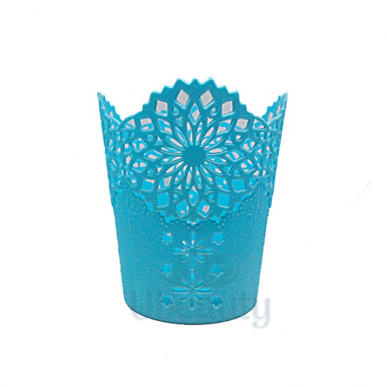 Porte-balais en plastique rond (verre), bleu-2873-Ubeauty Decor-Stands et organisateurs