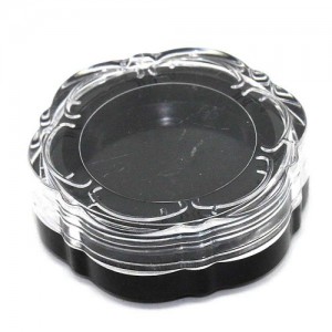  Jar transparent for decoration Flower (black lid)