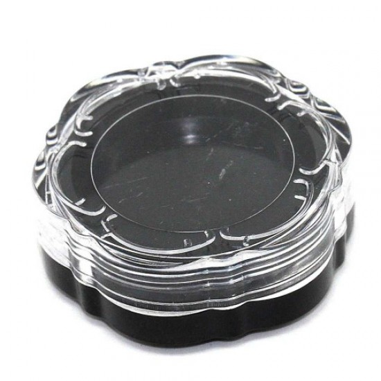 Transparent jar for decoration Flower (black lid), 57495, Containers, shelves, stands,  Health and beauty. All for beauty salons,Furniture ,Stands and organizers, buy with worldwide shipping