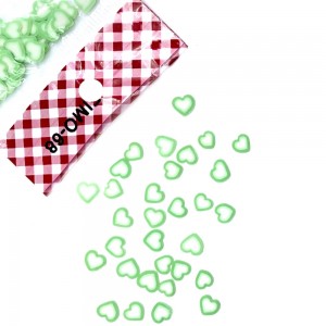  Fimo in a bag GREEN HEARTS 100pcs,