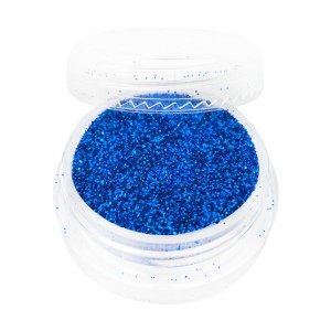  Glitter em uma jarra AZUL ESCURO. Cheio até a borda, conveniente para o contêiner principal. Embalagem de fábrica. Partículas 1/128 polegada