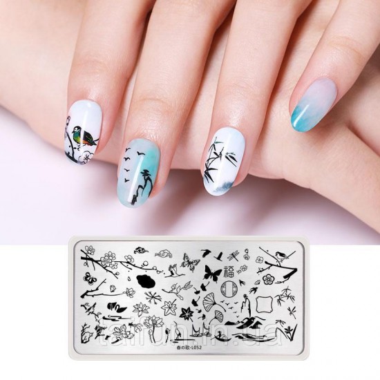 Plate for stamping Born Pretty Harunouta Butterfly L-052, 63808, Stamping Born Pretty,  Health and beauty. All for beauty salons,All for a manicure ,Decor and nail design, buy with worldwide shipping