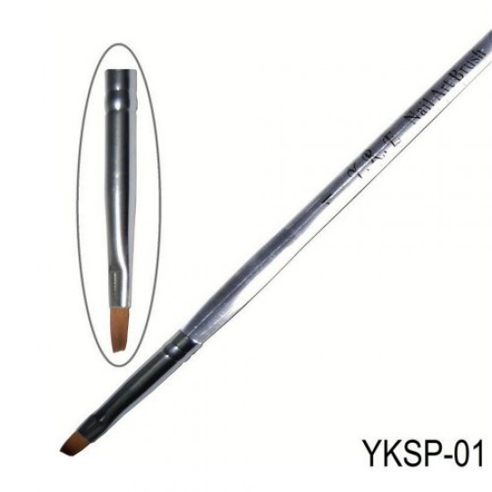 Brush oblique transparent handle YKSP-01, 58998, Nails,  Health and beauty. All for beauty salons,All for a manicure ,Nails, buy with worldwide shipping