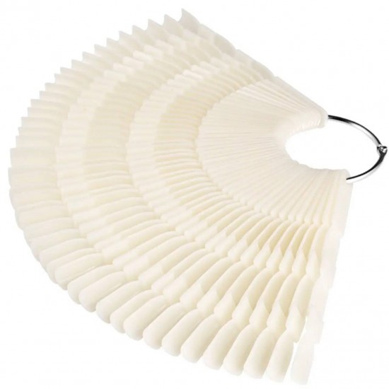 Embouts-ventilateur en plastique blanc sur lanneau, 50 pcs-1751-Ubeauty Decor-Conseils, formes pour les ongles