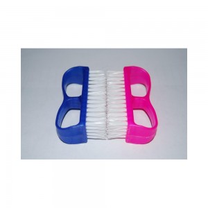  Brosse à ongles colorée avec manche bouclé 2pcs/paquet