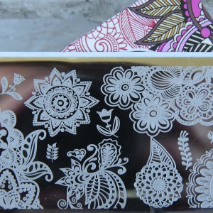 Plate for stamping Flowers, ornaments, patterns, for nail art (BP-L014)
