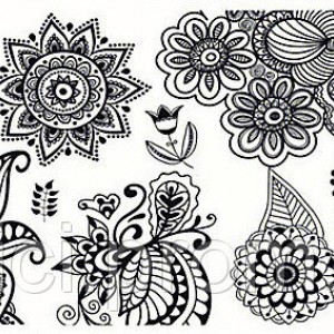 Plate for stamping Flowers, ornaments, patterns, for nail design (BP-L014)
