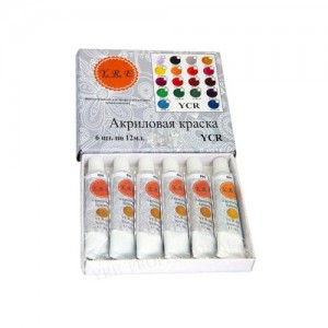 Acrylic paint 12ml 6 pieces gold (set)