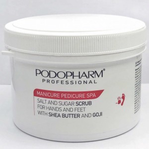  Podopharm esfoliante de mãos e pés com bagas de goji e manteiga de karité 600 g (PP09)