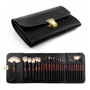  A set of makeup brushes in a purse