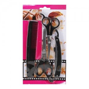  Set 4in1 scissors-comb-straight razor LB415