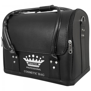 Manicure suitcase MASTER professional made of eco-leather 25*30*24 cm BLACK ,MAS1150