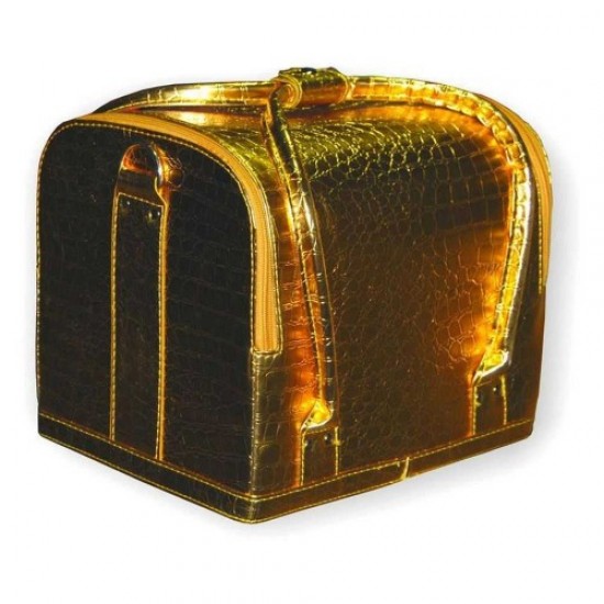 Valise de maître similicuir 2700-1 laqué doré-61102-Trend-Valises de maître, trousses de manucure, sacs à cosmétiques