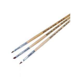  Set of brushes with WOODEN handles 3 pcs