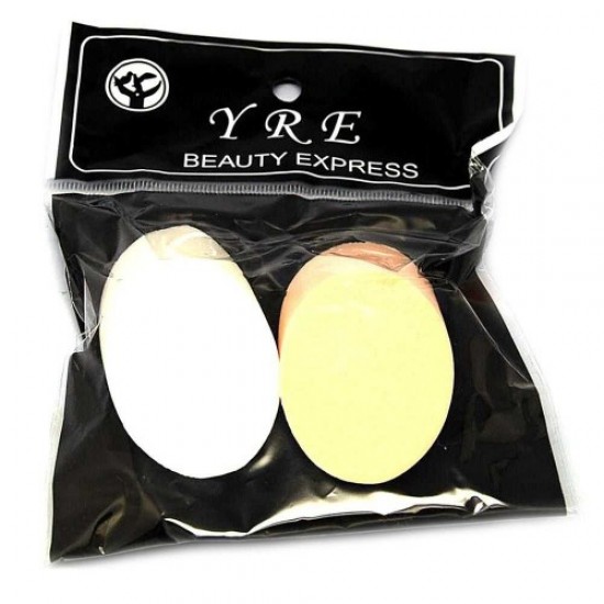 Esponja 2 uds beige blanco (ovalada)-60000-China-Cosmetología