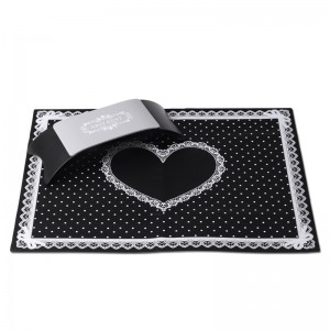 Tapete de silicone 40x30 cm com apoio para as mãos, conjunto, preto, fácil de limpar, resistente à acetona