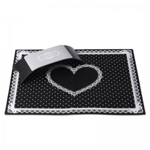 Silicone mat 40x30 cm with palm rest, set, black, easy to clean, acetone resistant