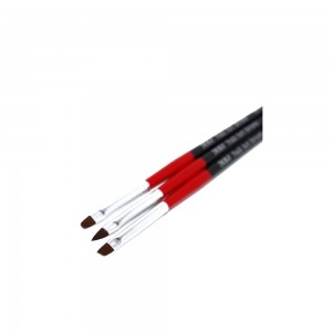  Set de pinceaux avec manches ROUGE-NOIR 3 pcs - (2611)