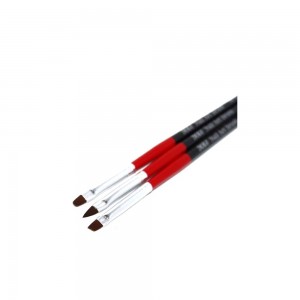 Set of brushes with RED-BLACK handles 3 pcs - (2611)