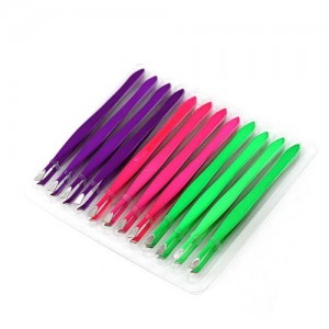  Eyebrow tweezers 12pcs/pack (neon)