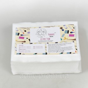 Napkins in a pack Panni Mlada® 15x15 cm (100 pcs / pack) from spunlace 40 g / m? Texture: smooth, mesh