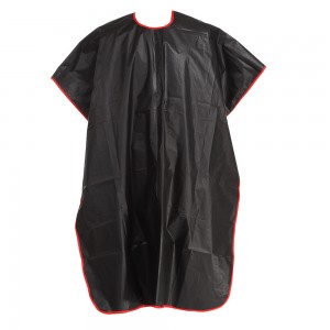  Peignoir KLEO zwart met rood Waterdicht nylon 150*120 cm