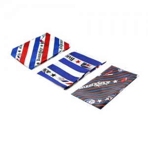  Peignoir Barber Shop Stripes (bleu/blanc/rouge/noir)