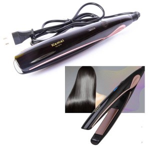 Flat iron KM-2218A, straightener, for all hair types, gentle styling, tourmaline, ceramic coated plates