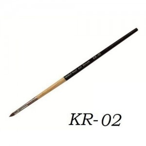 Кисть для геля деревянная ручка зауженный ворс KR-02#