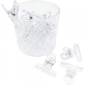  Prijs per doos 24 stuks. Grote plastic boogclips (willekeurige kleur), MAS120