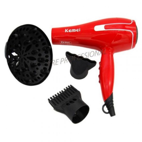 Secador 8888 KM com difusor 1800W, secador de cabelo Kemei KM-8888, para modelar, para profissionais, 3 níveis de temperatura-60901-China-Tudo para manicure