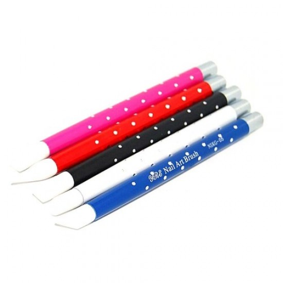 Brush set 5pcs silicone color handle with rhinestones, 58960, Nails,  Health and beauty. All for beauty salons,All for a manicure ,Nails, buy with worldwide shipping