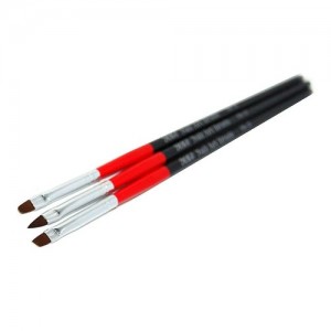 Набор кистей 3шт для китайской росписи (красно-черная ручка)