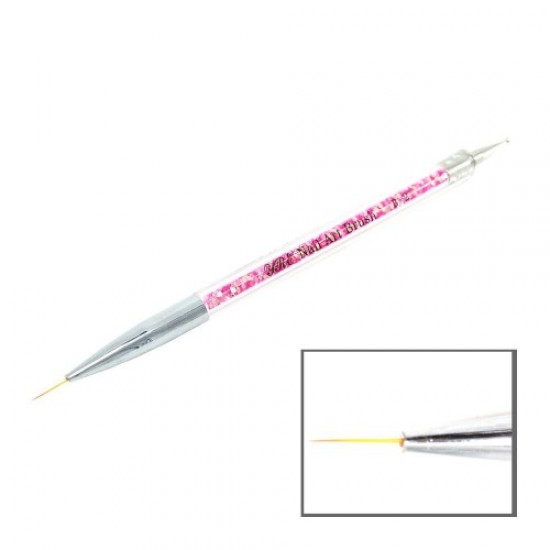 Dots brush liner com decoração 2 em 1 (transparente com rosa)-59192-China-Escovas, Limas, buffs
