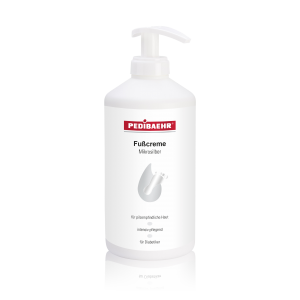 Voetcrème met microzilver 500 ml dispenser Pedibaehr voor de verzorging van de droge en gevoelige huid