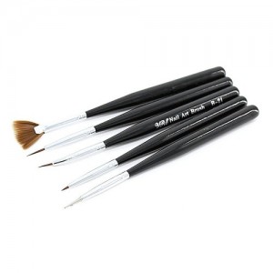  Ensemble de pinceaux de peinture chinoise 5pcs (manche noir)