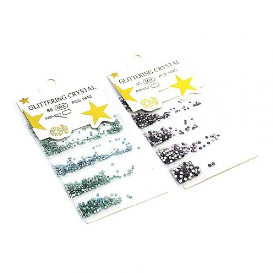 Piedras de colores 1440 uds/paquete mixto-59847-China-Diamantes de imitación para uñas