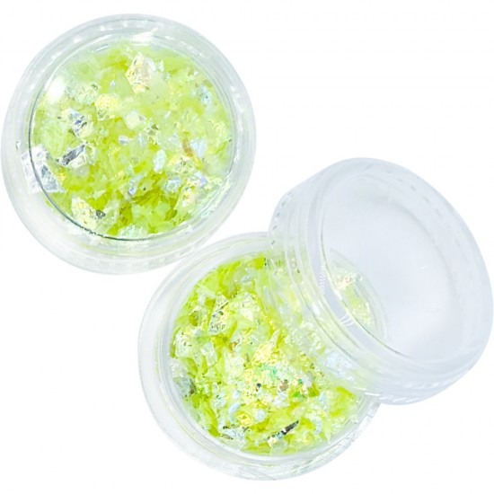Mica in a jar is YELLOW. Full to the brim and convenient for the master container. Factory packaging-18017-China-Decor and nail design